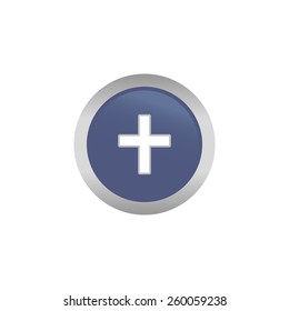 an isolated blue label with a web icon