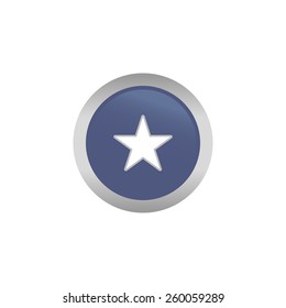 an isolated blue label with a web icon