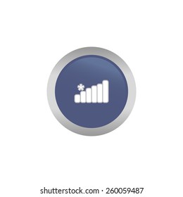 an isolated blue label with a web icon