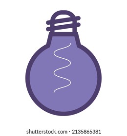 Icono de diseño plano de bombilla azul aislada Vector