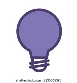 Icono de diseño plano de bombilla azul aislada Vector