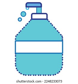 Isolated blue liquid soap dispenser Cleanliness icon Vector