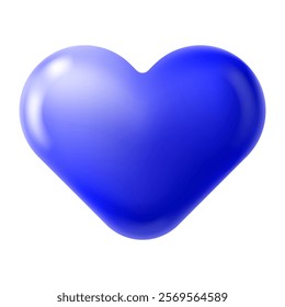 Isolated blue love heart shape vector 3d illustration