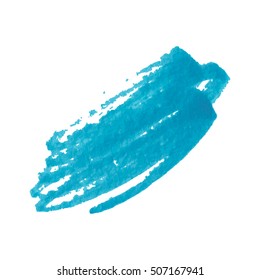 Isolated blue marker pen stroke scribbles, on white background. Grunge elements for your design