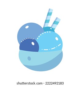 Isolated blue monochromed ice cream icon Vector