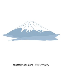 Isolated blue mountain with snowy peak.Mount Fuji.Japan.Stock vector illustration.