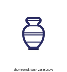 Isolated blue on white background vase or vessel
