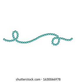 Isolated blue pearl necklace. Mardi gras - Vector