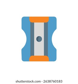 Isolated blue pencil sharpener graphic illustration with minimalist design