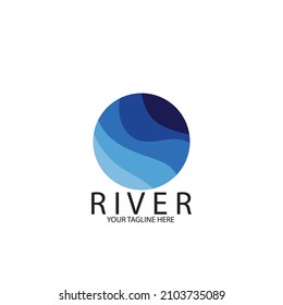 isolated blue river icon vector illustration template design