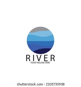 isolated blue river icon vector illustration template design