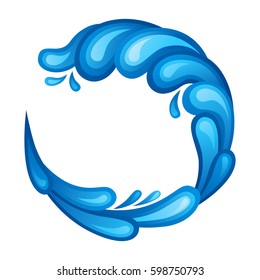 Isolated blue round wave. Vector illustration.