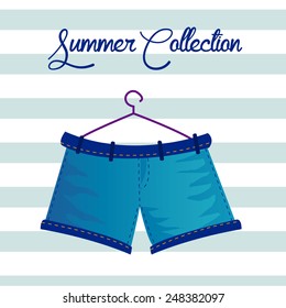 an isolated blue short for men on a striped background