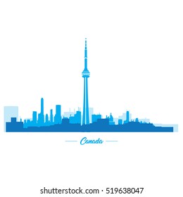 Free Vector  Light blue skyline of toronto