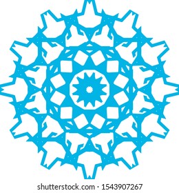 Isolated blue snowflake on white background