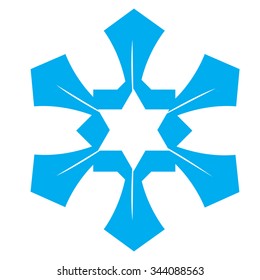 Isolated blue snowflake on a white background