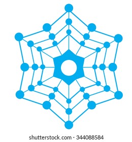 Isolated blue snowflake on a white background