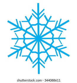 Isolated blue snowflake on a white background