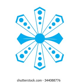 Isolated blue snowflake on a white background