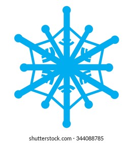 Isolated blue snowflake on a white background
