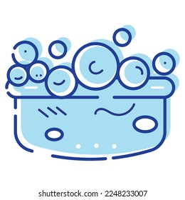 Isolated blue soap sponge cleanliness icon Vector