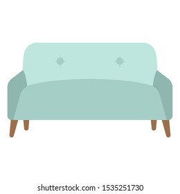 Isolated blue sofa. Living room furniture - Vector illustration