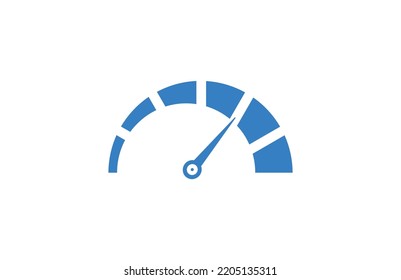 Isolated blue speed meter icon on white background.
