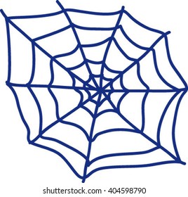 isolated blue spider web, cartoon vector