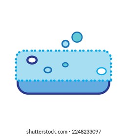 Icono de limpieza de esponjas azules aisladas Vector