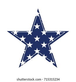 Isolated blue star with texture, Vector illustration