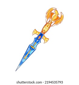 Isolated blue sword heraldry vector illustration