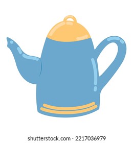 Isolated Blue Teapot Sketch Icon Vector