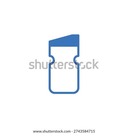 Isolated blue ticket icon on white background. Illustration of admission pass symbol, coupon or voucher.