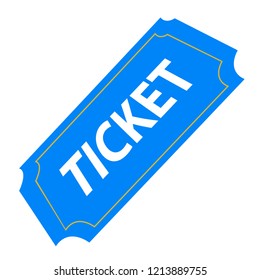 Isolated blue ticket image. Vector illustration design