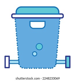 Isolated blue trash can cleanliness icon Vector