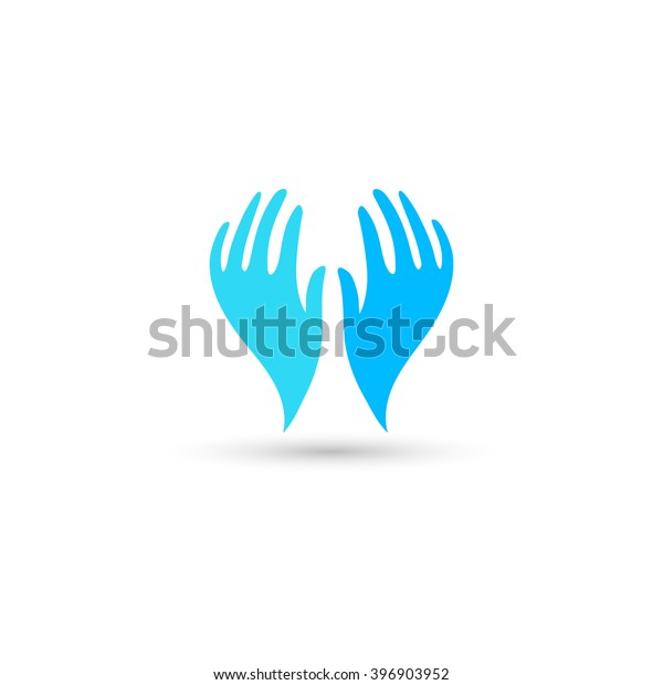 Isolated Blue Vector Hands Logo Support Stock Vector (Royalty Free ...