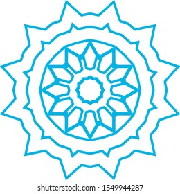 Isolated blue vector snowflake icon on white background