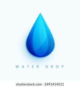 gotita de agua azul aislada sobre fondo blanco Vector de diseño