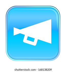 Isolated blue web icon on white background.