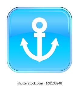 Isolated blue web icon on white background.