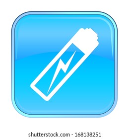 Isolated blue web icon on white background.