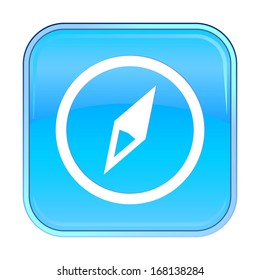 Isolated blue web icon on white background.