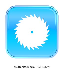 Isolated blue web icon on white background.