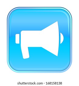 Isolated blue web icon on white background.