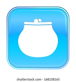 Isolated blue web icon on white background.