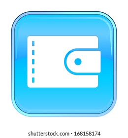 Isolated blue web icon on white background.