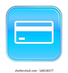 Isolated blue web icon on white background.