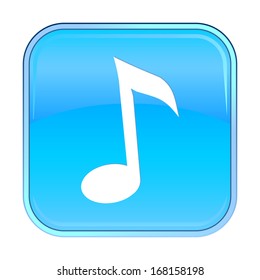 Isolated blue web icon on white background.