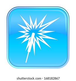 Isolated blue web icon on white background.