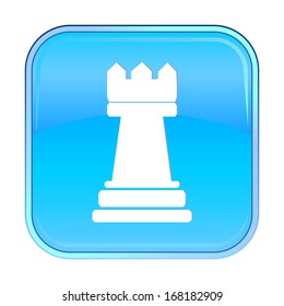 Isolated blue web icon on white background.